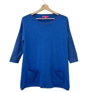 Lilly Pulitzer Cobo Sweater Heathered Coastal Blue Coolmax Size Medium M